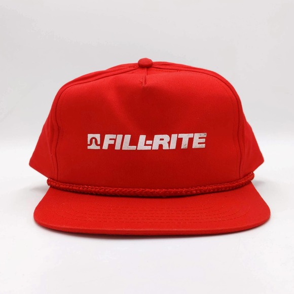 Vintage Fill-Rite Snapback Trucker Hat 90s Work Cap Industrial Advertising Red - Picture 2 of 9